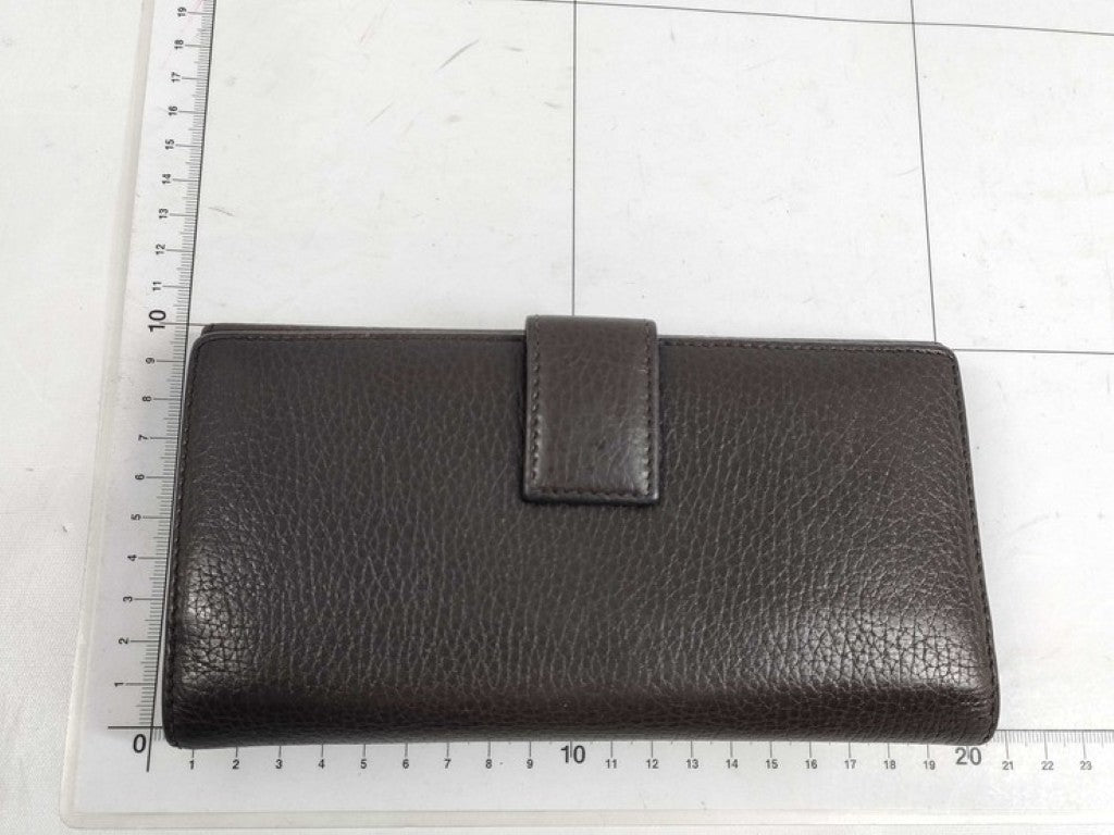 GUCCI グッチ 長財布 インターロッキングG 231843 ブラウン系 レザー ユニセックス スタッズ Ｗホック 二つ折り 美品
