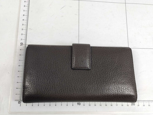 GUCCI グッチ 長財布 インターロッキングG 231843 ブラウン系 レザー ユニセックス スタッズ Ｗホック 二つ折り 美品