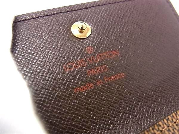 LOUIS VUITTON ルイヴィトン キーケース ダミエ ミュルティクレ4 N62631 エベヌ系 PVC レザー ユニセックス ゴールド金具 美品