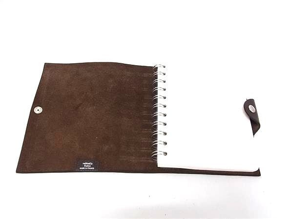 HERMES エルメス 手帳カバー ノートカバー ユリスPM ダークブラウン系 トゴ ユニセックス メモ帳 手帳 シルバー金具 超美品