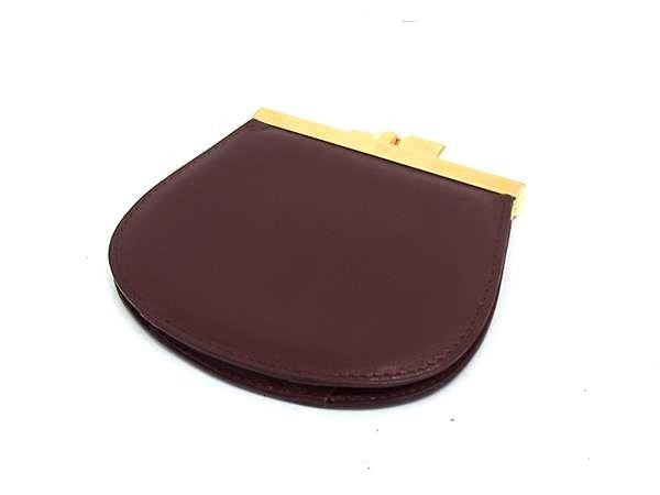 Cartier カルティエ コインケース マストライン ボルドー系 カーフレザー ユニセックス がま口 小銭入れ 美品