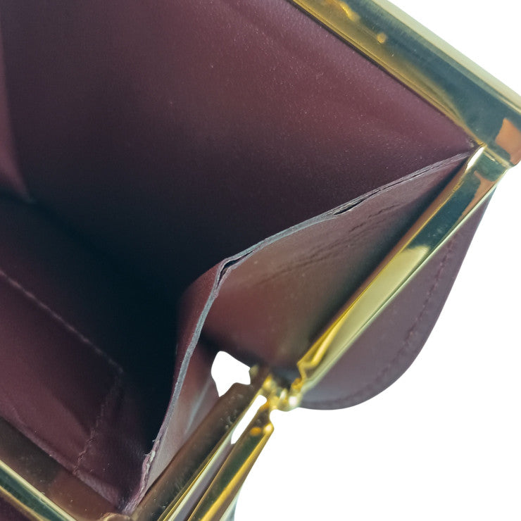 Cartier カルティエ コインケース マストライン ボルドー系 カーフレザー ユニセックス がま口 小銭入れ 美品