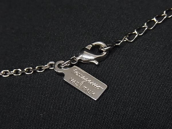 Salvatore Ferragamo フェラガモ ネックレス ガンチーニ シルバー系 メタル フェイクパール ラインストーン レディース 超美品