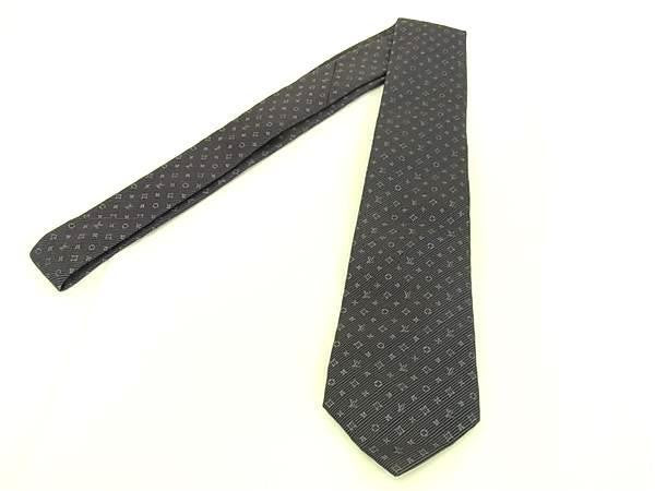 LOUIS VUITTON ルイヴィトン ネクタイ モノグラム クラシック 8CM M70952 ネイビー系 シルク100％ メンズ 超美品
