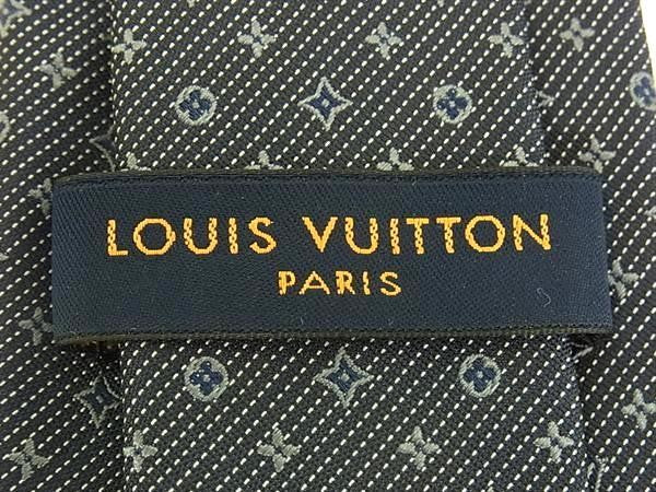 LOUIS VUITTON ルイヴィトン ネクタイ モノグラム クラシック 8CM M70952 ネイビー系 シルク100％ メンズ 超美品
