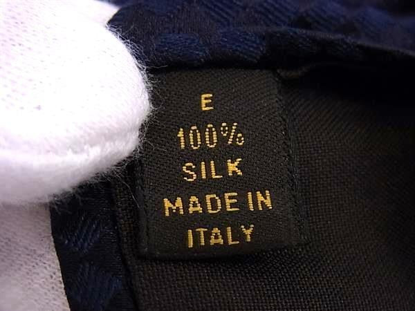 LOUIS VUITTON ルイヴィトン ネクタイ クラヴァット プティ ダミエ ネイビー系 シルク100％ メンズ 超美品
