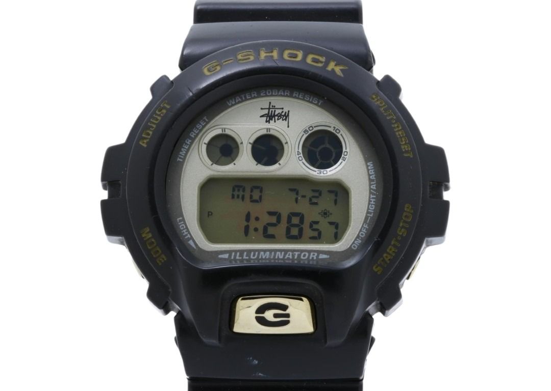 CASIO カシオ 時計 G-SHOCK stussy ステューシー 25周年記念 DW-6900STS-9JR ホワイト ブラック系 樹脂 メンズ デジタル 美品