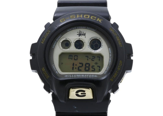 CASIO カシオ 時計 G-SHOCK stussy ステューシー 25周年記念 DW-6900STS-9JR ホワイト ブラック系 樹脂 メンズ デジタル 美品