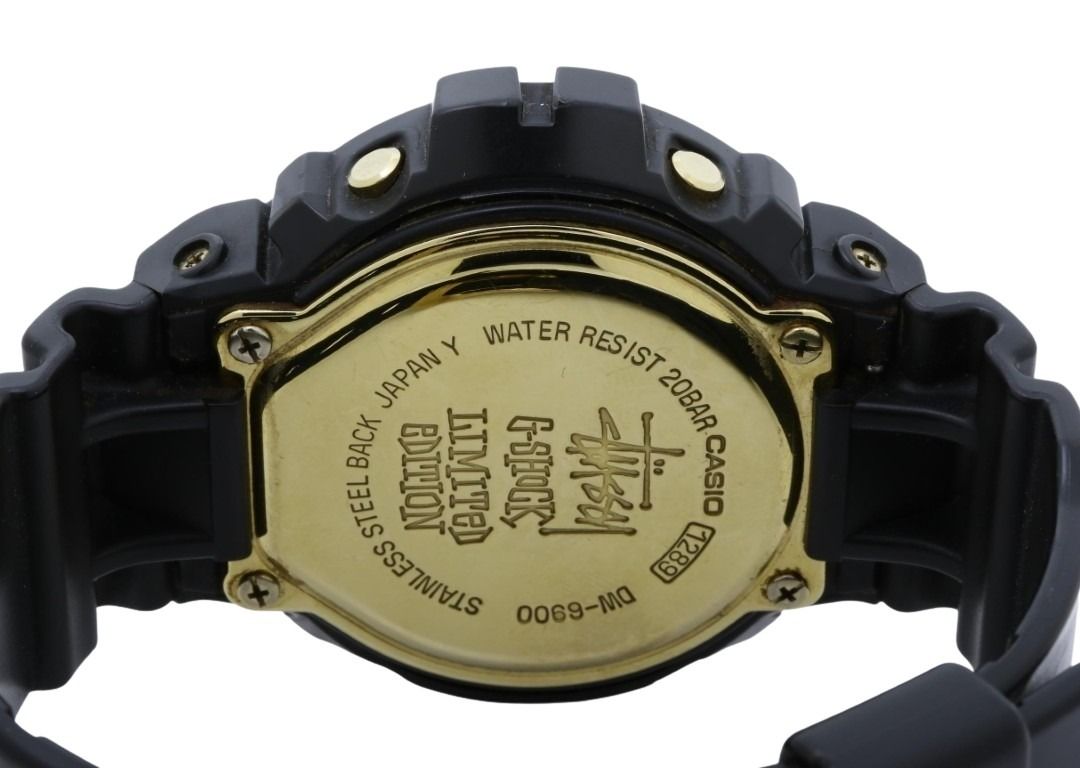CASIO カシオ 時計 G-SHOCK stussy ステューシー 25周年記念 DW-6900STS-9JR ホワイト ブラック系 樹脂 メンズ デジタル 美品