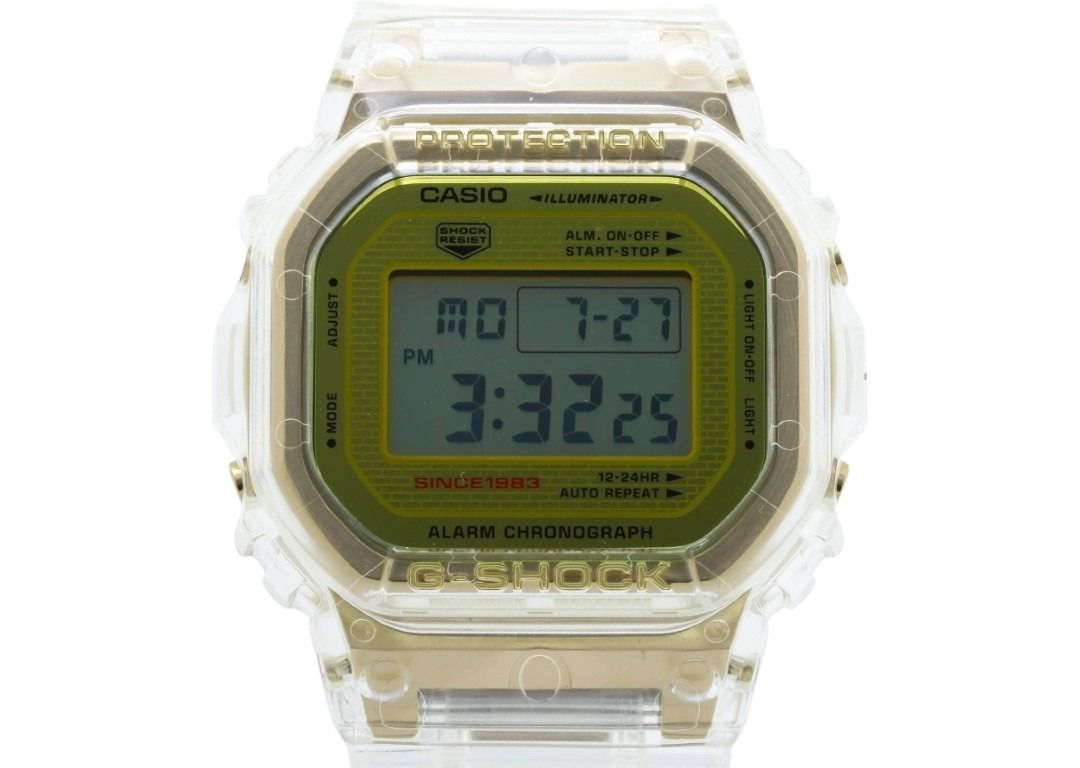 CASIO カシオ 時計 G-SHOCK 35周年記念モデル DW-5035E-7JR グレイシアゴールド クリア系 樹脂 メンズ デジタル 新品未使用展示品