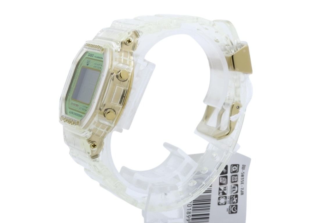CASIO カシオ 時計 G-SHOCK 35周年記念モデル DW-5035E-7JR グレイシアゴールド クリア系 樹脂 メンズ デジタル 新品未使用展示品