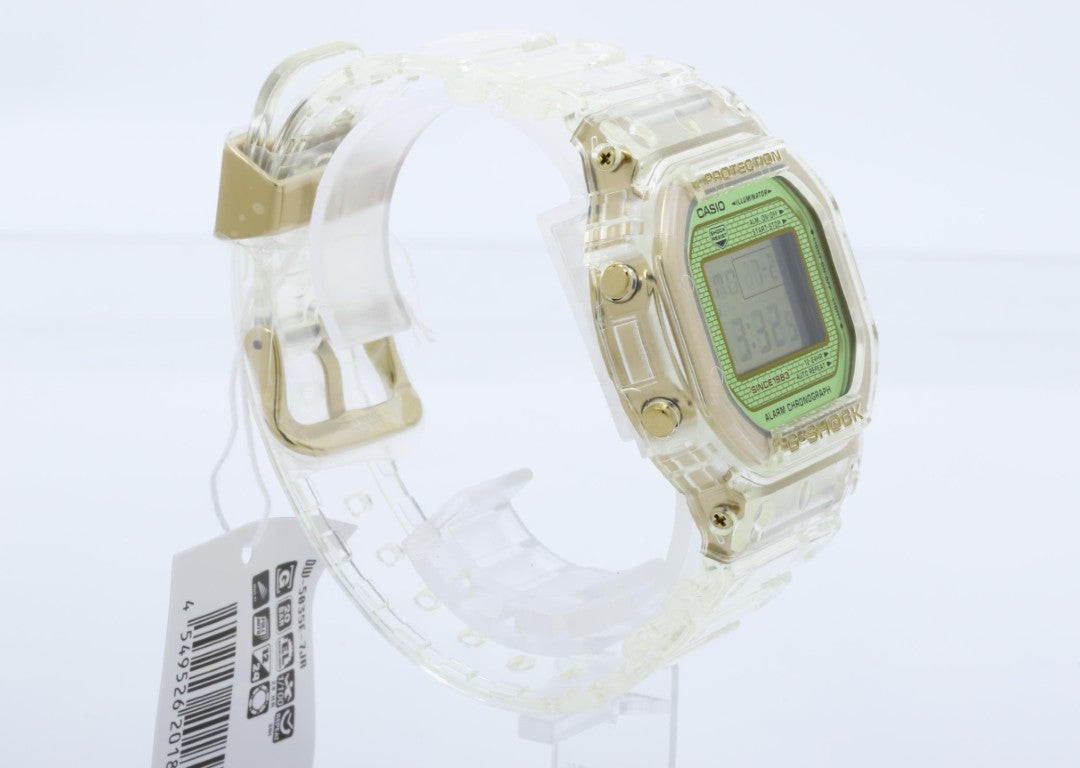 CASIO カシオ 時計 G-SHOCK 35周年記念モデル DW-5035E-7JR グレイシアゴールド クリア系 樹脂 メンズ デジタル 新品未使用展示品