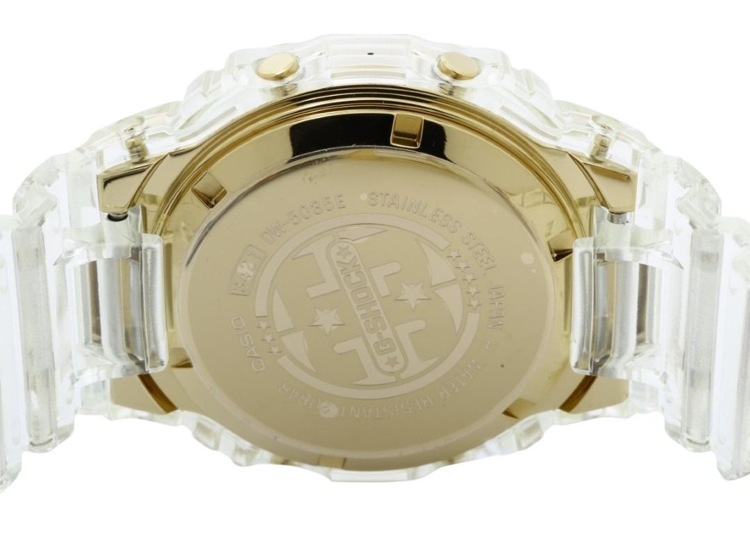 CASIO カシオ 時計 G-SHOCK 35周年記念モデル DW-5035E-7JR グレイシアゴールド クリア系 樹脂 メンズ デジタル 新品未使用展示品