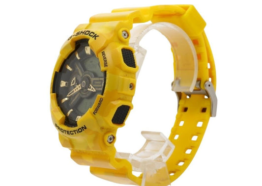 CASIO カシオ 時計 G-SHOCK ミリタリー カモフラージュ GA-110CM-9AJF ブラック イエロー系 樹脂 メンズ アナデジ 美品