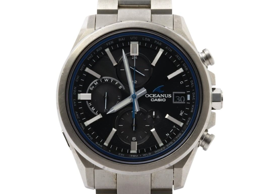 CASIO カシオ 時計 OCEANUS オシアナス Classic Line OCW-T4000-1AJF ブラック シルバー系 チタン メンズ アナログ 美品