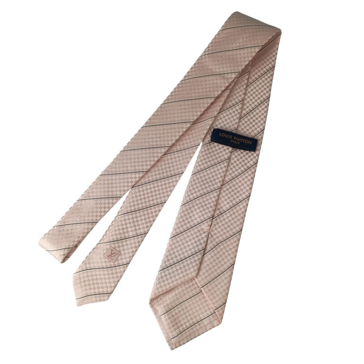 LOUIS VUITTON ルイヴィトン ネクタイ クラヴァット エク 8CM M78760 ローズペール系 シルク100％ メンズ 超美品