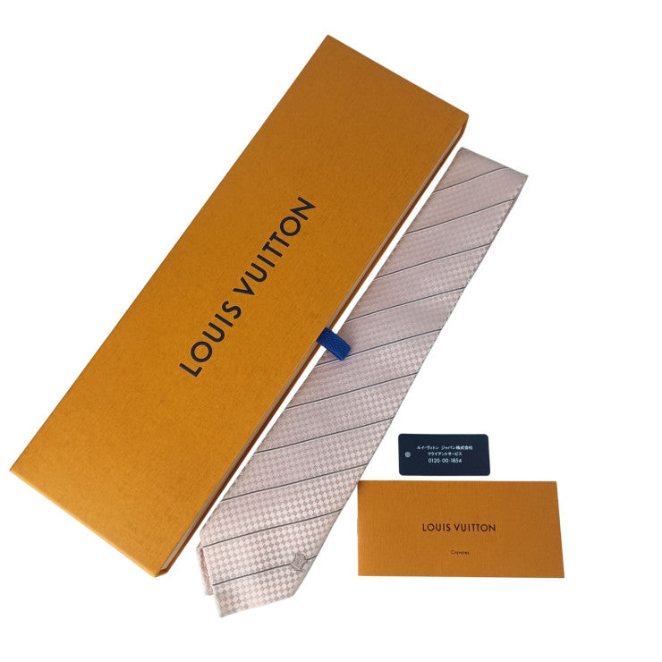 LOUIS VUITTON ルイヴィトン ネクタイ クラヴァット エク 8CM M78760 ローズペール系 シルク100％ メンズ 超美品