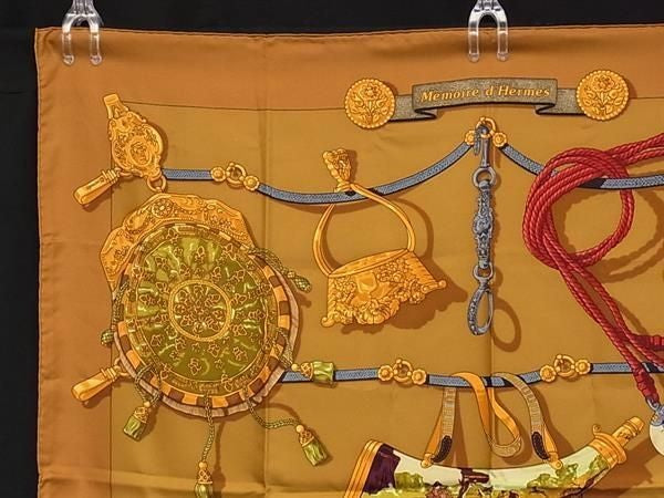 HERMES エルメス スカーフ Memoire d’Hermes エルメスの思い出 カレ90 ブラウン系 マルチカラー シルク100% レディース 大判 超美品