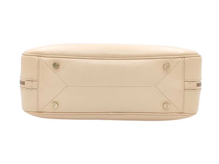 JIL SANDER ジルサンダー ハンドバッグ Jビジョン ライトベージュ系 レザー レディース ゴールド金具 美品