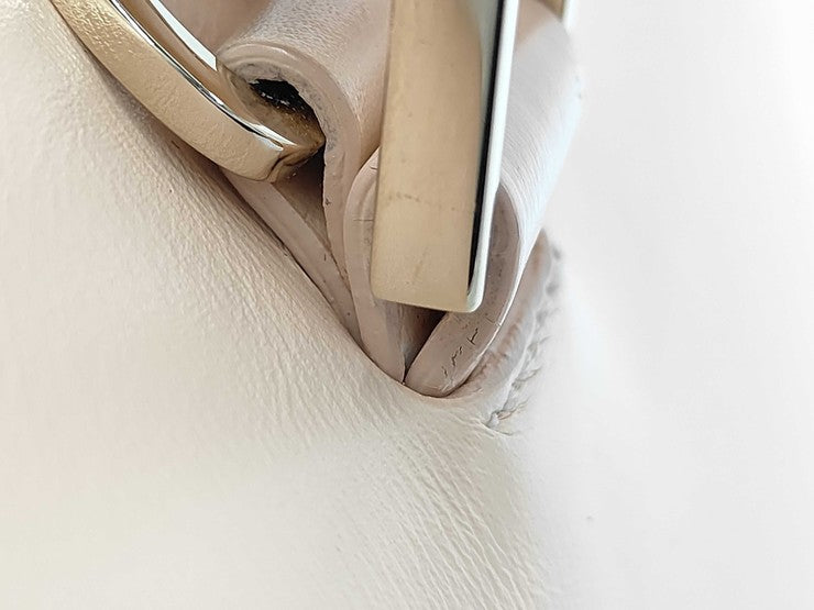 JIL SANDER ジルサンダー ハンドバッグ Jビジョン ライトベージュ系 レザー レディース ゴールド金具 美品