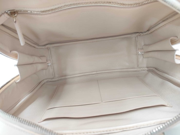 JIL SANDER ジルサンダー ハンドバッグ Jビジョン ライトベージュ系 レザー レディース ゴールド金具 美品