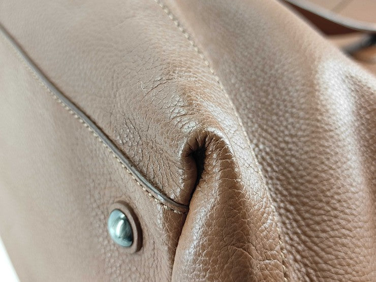 COACH コーチ トートバッグ キャムデン ダッフル F77211 ブラウン系 ペブルドレザー メンズ 2WAY ショルダーバッグ 美品
