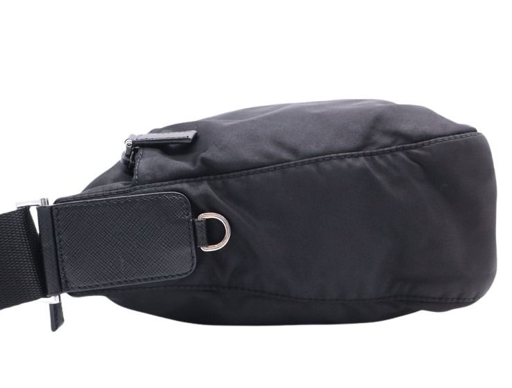 PRADA プラダ ショルダーバッグ VELA 1BC421 ブラック系 ナイロン サフィアーノレザー ユニセックス シルバー金具 三角ロゴプレート メッセンジャーバッグ 美品