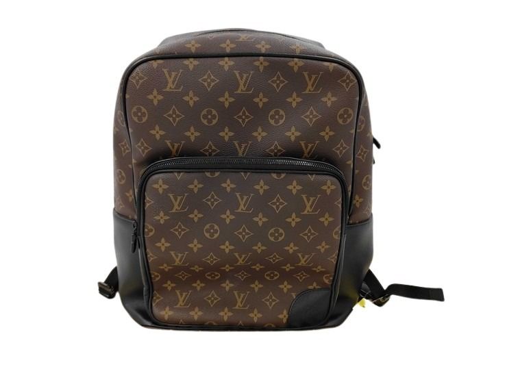 LOUIS VUITTON ルイヴィトン リュックサック ディーン バックパック モノグラム マカサー M45335 ブラウン ブラック系 PVC レザー メンズ 美品