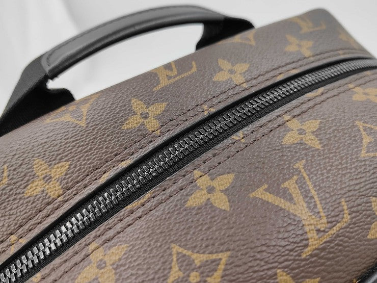 LOUIS VUITTON ルイヴィトン リュックサック ディーン バックパック モノグラム マカサー M45335 ブラウン ブラック系 PVC レザー メンズ 美品