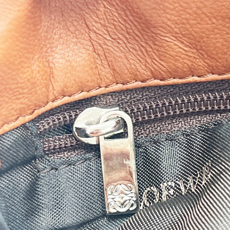 LOEWE ロエベ ハンドバッグ アナグラム ブラウン系 レザー レディース 美品
