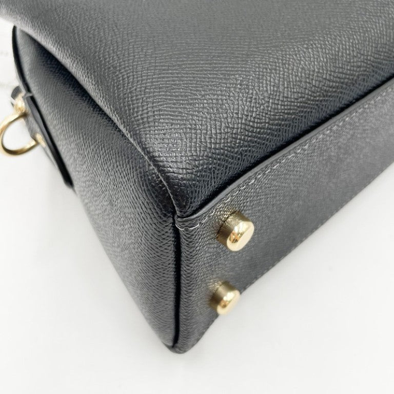 COACH コーチ ハンドバッグ ミニダーシーキャリオール CH297 ブラック ゴールド系 レザー レディース 2WAY ショルダーバッグ ゴールド金具 超美品