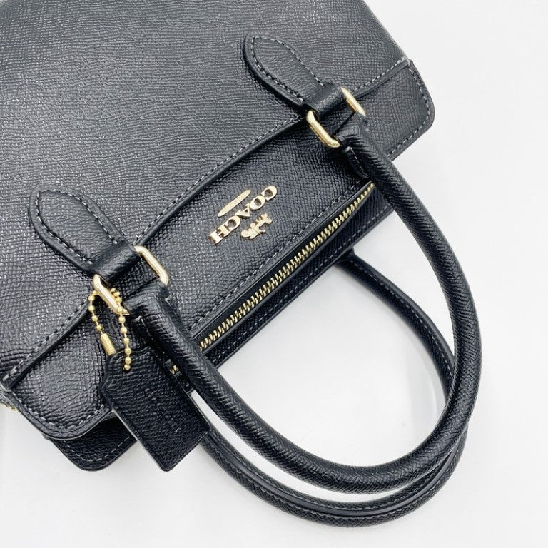 COACH コーチ ハンドバッグ ミニダーシーキャリオール CH297 ブラック ゴールド系 レザー レディース 2WAY ショルダーバッグ ゴールド金具 超美品