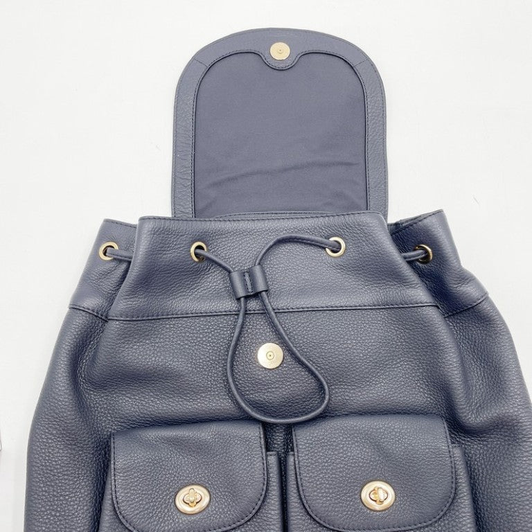 COACH コーチ リュックサック BILLIE ビリー F37410 ネイビー系 レザー ユニセックス バックパック ゴールド金具 美品