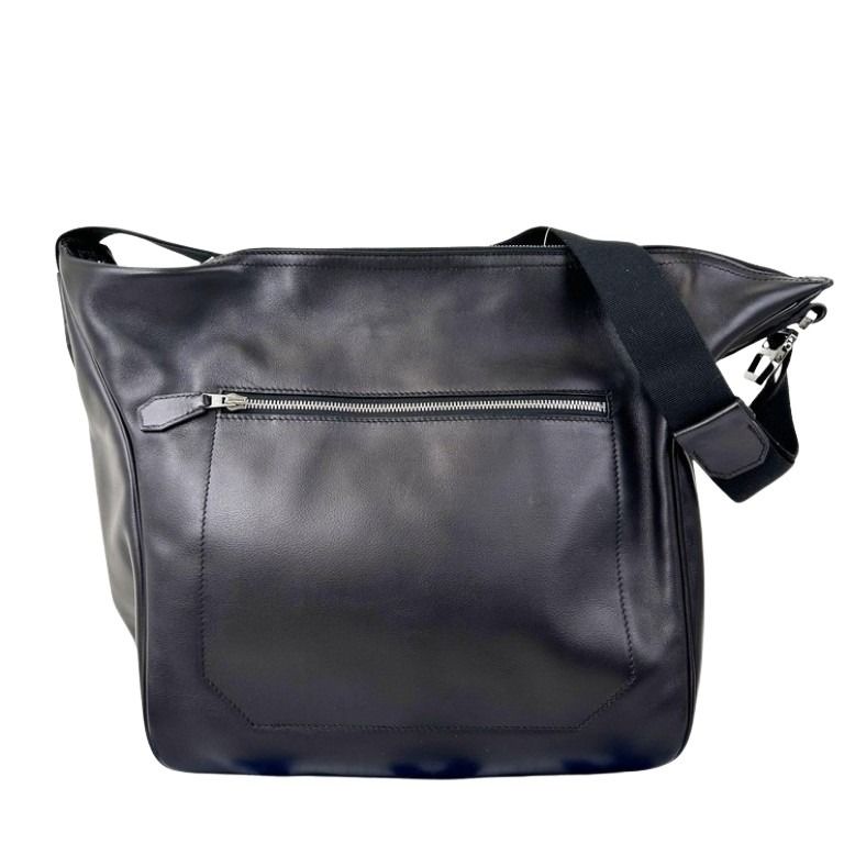 HERMES エルメス ショルダーバッグ シティスライド MM 070330CK ブラック系 トリヨンクリストバル メンズ シルバー金具 美品