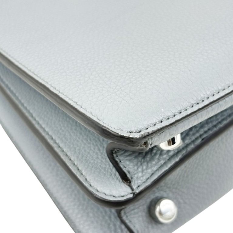 FENDI フェンディ ハンドバッグ ピーカブーアイシーユーミディアム 7VA529 ブルーグレー系 レザー レディース 2WAY ターンロック シルバー金具 美品