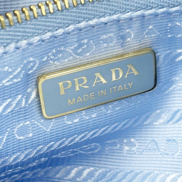 PRADA プラダ ハンドバッグ Re-Edition 2005 Re-Nylon 1N204M ブルー系 ナイロン レディース トライアングルロゴ 白タグ ゴールド金具 美品
