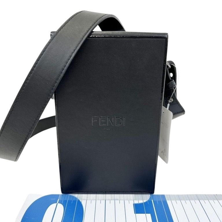 FENDI フェンディ ショルダーバッグ ボックス ショルダーバッグ 7VA519 ブラック系 レザー レディース 美品
