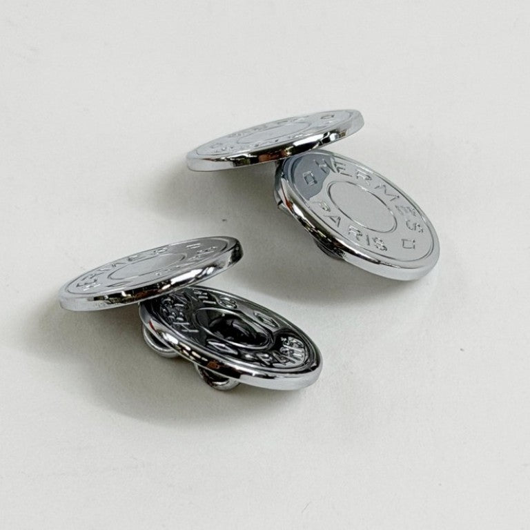 HERMES エルメス カフス セリエ シルバー系 メタル メンズ カフリンクス チェーン 美品
