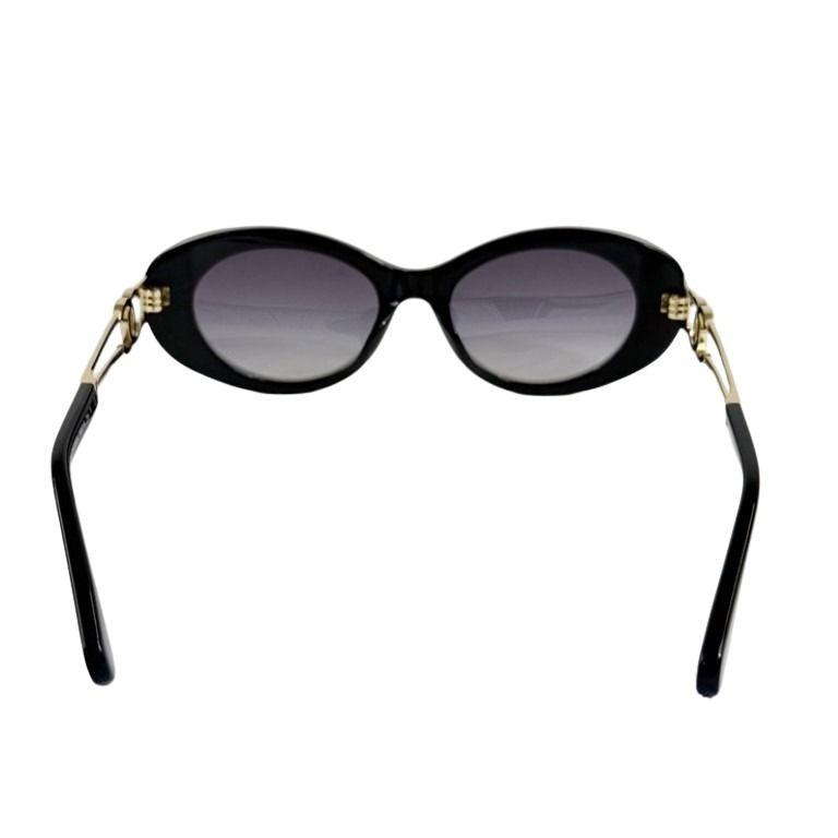 CHANEL Sunglasses Coco Mark 71730A Black/Gold-tone Metal/Plastic