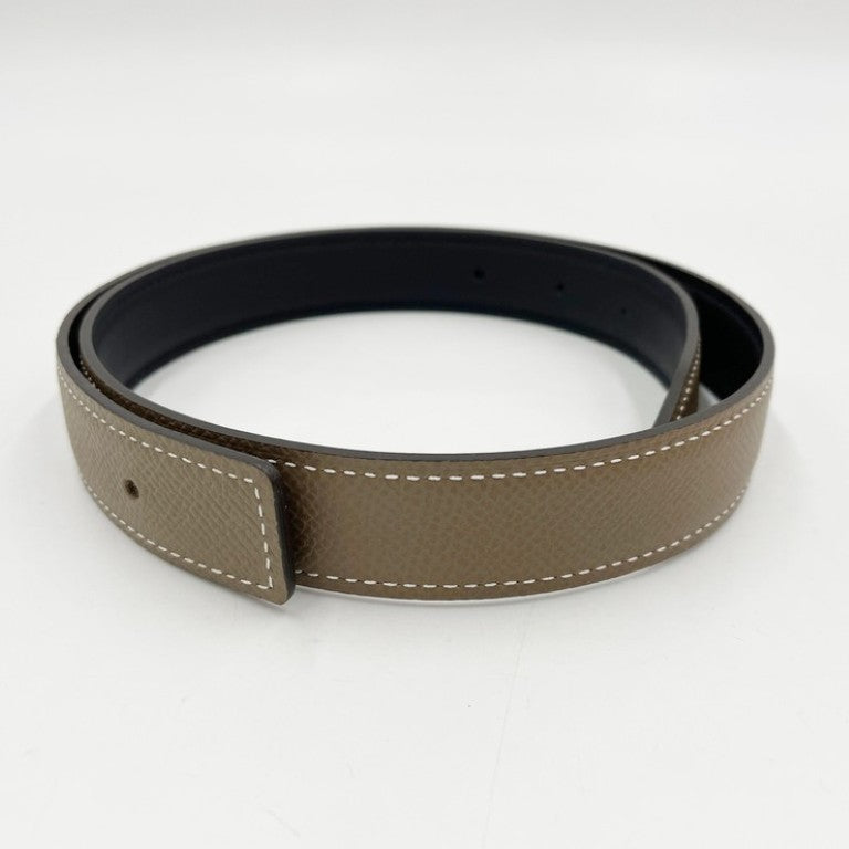 HERMES エルメス ベルト エトゥープ ブラック系 ヴォーエプソン レディース 美品