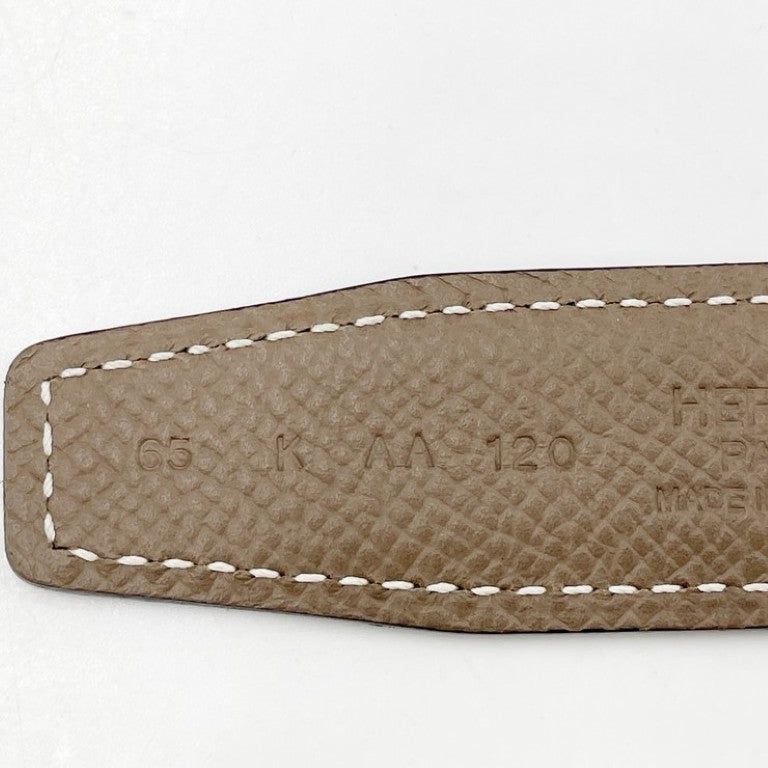 HERMES エルメス ベルト エトゥープ ブラック系 ヴォーエプソン レディース 美品