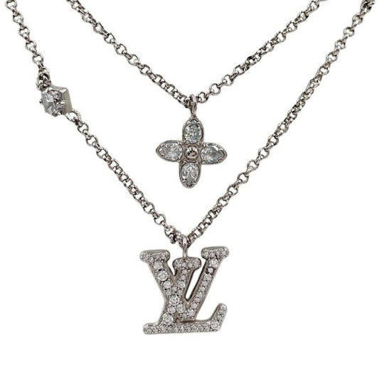 LOUIS VUITTON ルイヴィトン ネックレス レディLV M02515 シルバー系 メタル レディース 美品