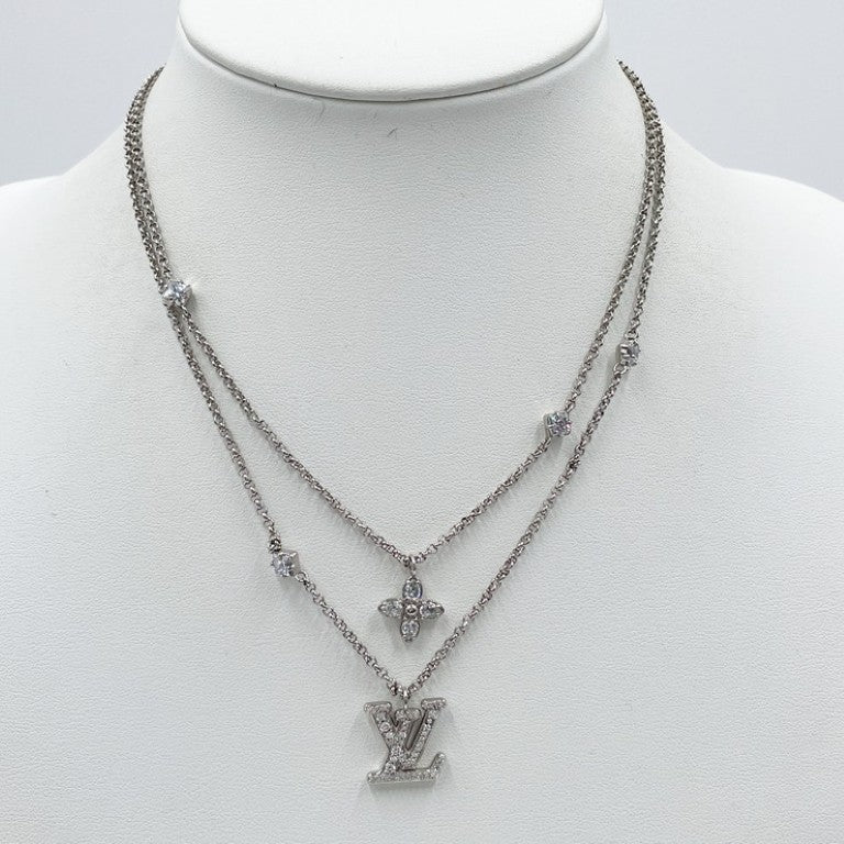 LOUIS VUITTON ルイヴィトン ネックレス レディLV M02515 シルバー系 メタル レディース 美品