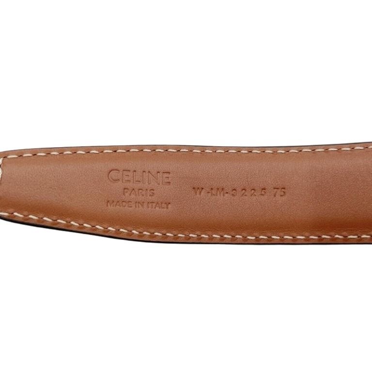 CELINE セリーヌ ベルト トリオンフ ブラック ブラウン系 レザー レディース ゴールド金具 美品