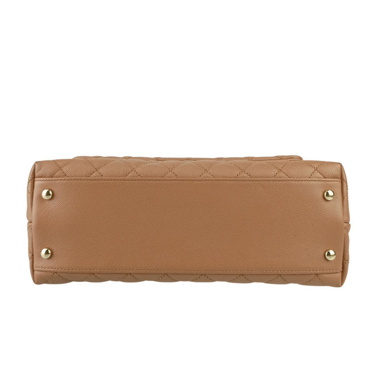 CHANEL シャネル ハンドバッグ トップハンドル フラップ バッグ A92991 ベージュ系 キャビアスキン レディース ココハンドル 29 マトラッセ 2WAY 美品
