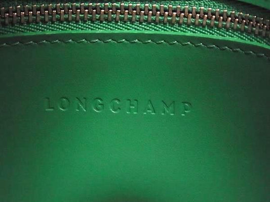LONGCHAMP ロンシャン ハンドバッグ ロゾ 10058HCND01 グリーン レザー レディース 2WAY シルバー金具 超美品