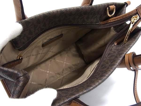 MICHAEL KORS マイケルコース トートバッグ ミレラ ブラウン系 PVC レザー レディース シグネチャー柄 2WAY 新品未使用展示品