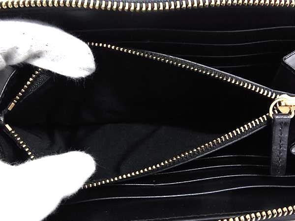 VERSACE ヴェルサーチ 財布 グレカ ピンク ブラック レザー レディース ラウンドファスナー 長財布 ゴールド金具 美品