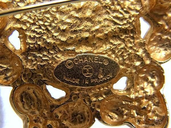 CHANEL シャネル ブローチ ゴールド メタル レディース パール フラワーモチーフ 美品