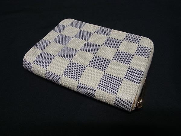 LOUIS VUITTON ルイヴィトン コインケース ジッピーコインパース N63069 ホワイト系 ダミエアズール ユニセックス ゴールド金具 美品